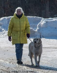 Jeanne Nutter, pictured Friday, was walking her dog near the cabin she owns with her husband Forrest when she found <yoastmark class=